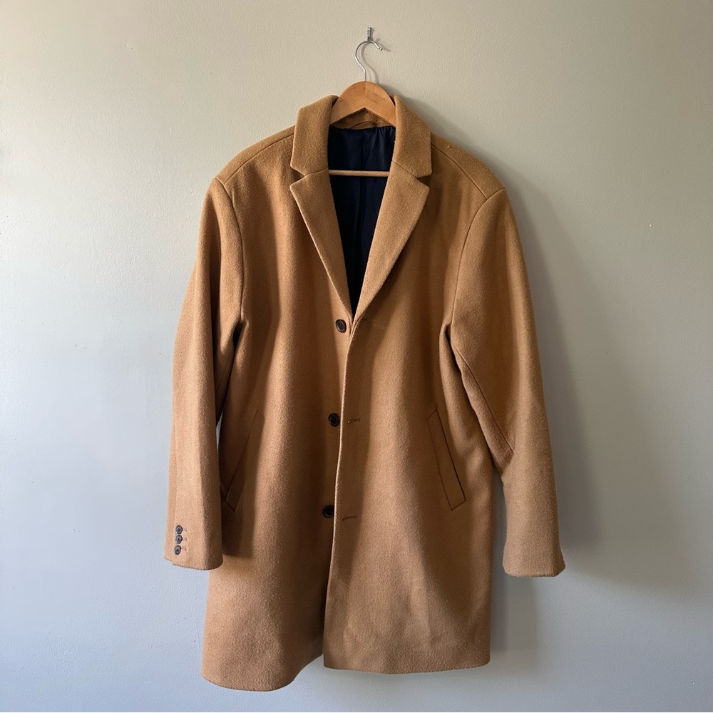 Men's camel peacoat